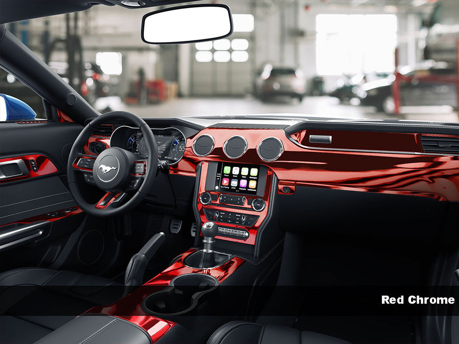 Red Chrome Dash Trim Kit Finish