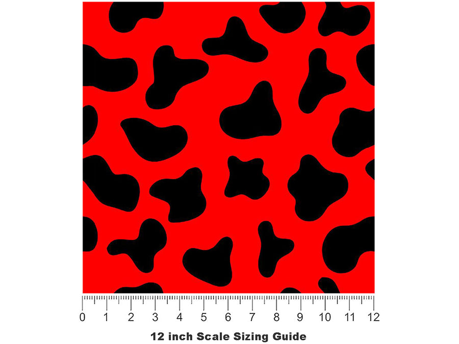 Red Cow Vinyl Film Pattern Size 12 inch Scale~Rwraps Red Cow Sizing Chart~3