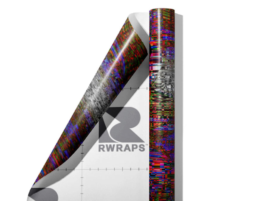 Red Distortion Technology Wrap Film Sheets~Rwraps Series 914 Red Distortion Technology Scrolled Sheet~4