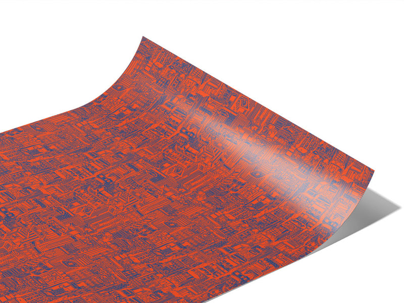 Red Downtown Cityscape Vinyl Wraps~Rwraps Series 914 Digitally Printed Vinyl Wrap~1