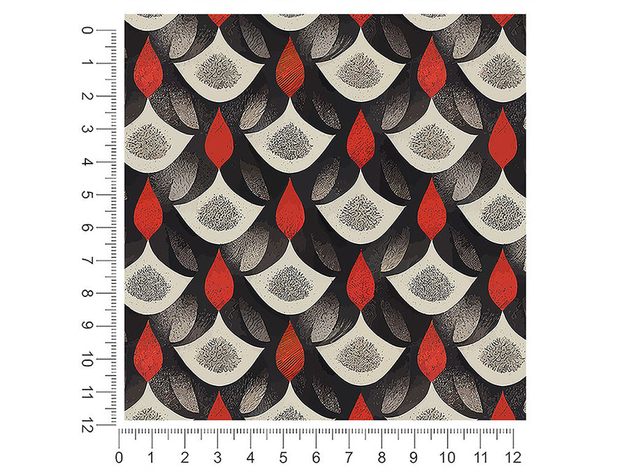 red flame art deco 1ft x 1ft Craft Sheets