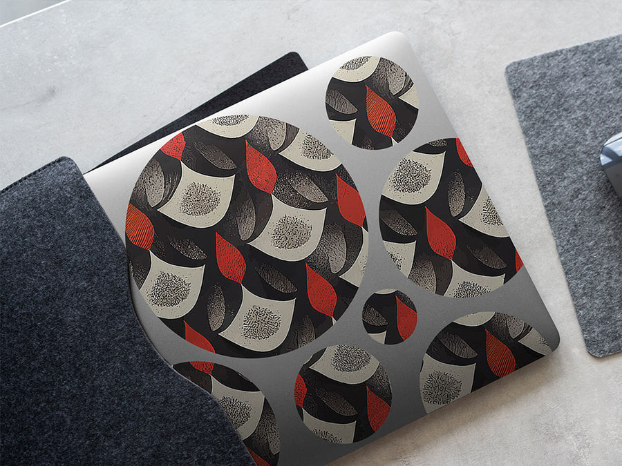 red flame art deco DIY Laptop Stickers