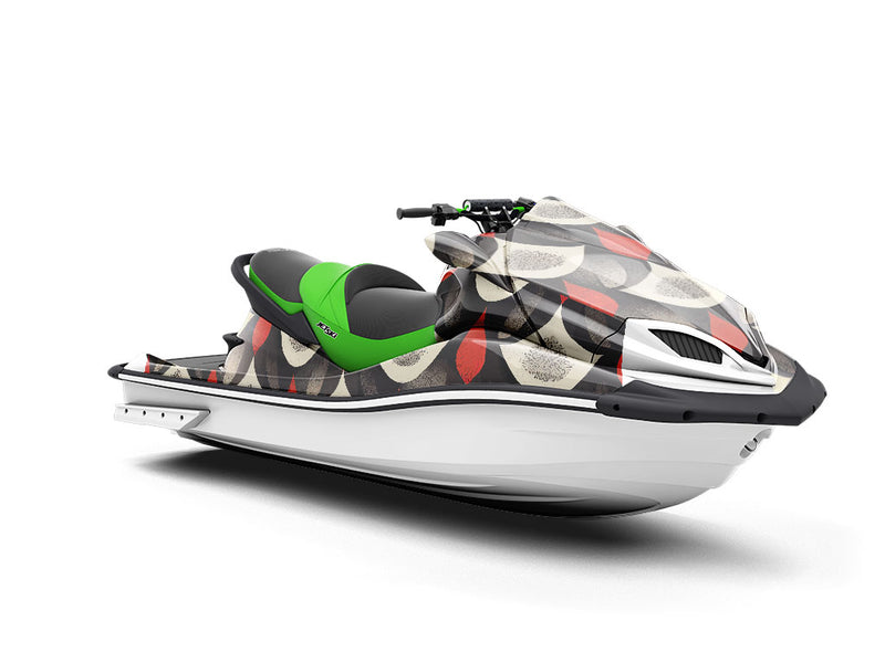 Red Flame Art Deco Jet Ski Vinyl Customized Wrap