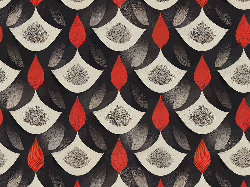 Red Flame Art Deco Vinyl Wrap Pattern~Rwraps Series 914 Digitally Printed Vinyl Wrap~0