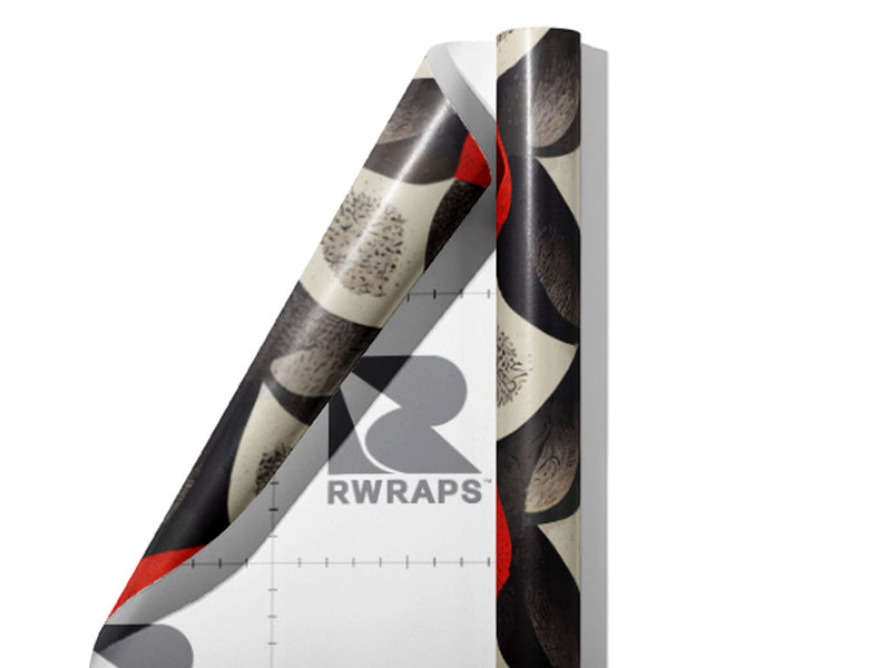 Red Flame Art Deco Wrap Film Sheets~Rwraps Series 914 Red Flame Art Deco Scrolled Sheet~3