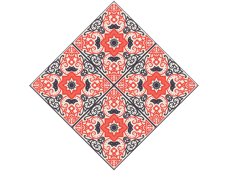 Red Flower Tile Vinyl Wrap Pattern