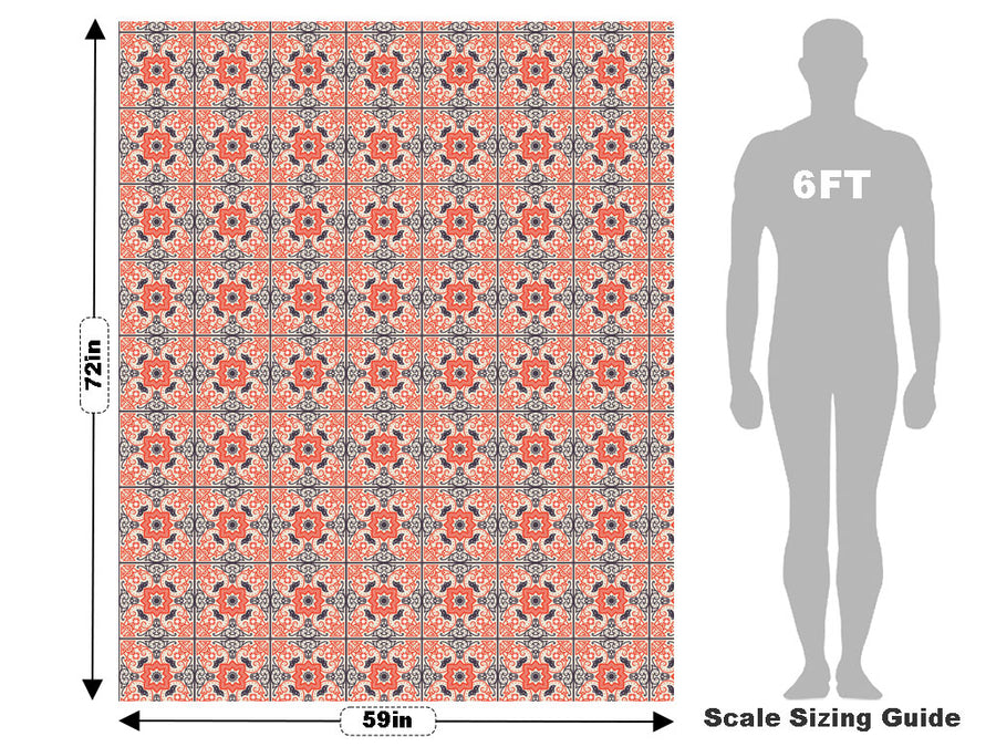 Red Flower Tile Vehicle Wrap Scale~Rwraps Series 914 Red Flower Tile Measurements~2