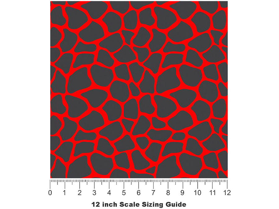 Red Giraffe Vinyl Film Pattern Size 12 inch Scale~Rwraps Red Giraffe Sizing Chart~3