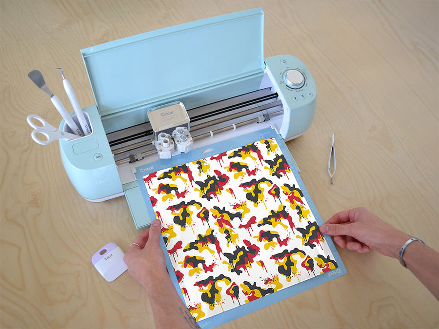 red graffiti camouflage Cricut Compatible Vinyl