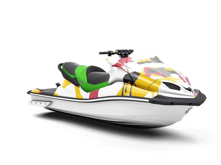 Red Graffiti Camouflage Jet Ski Vinyl Customized Wrap