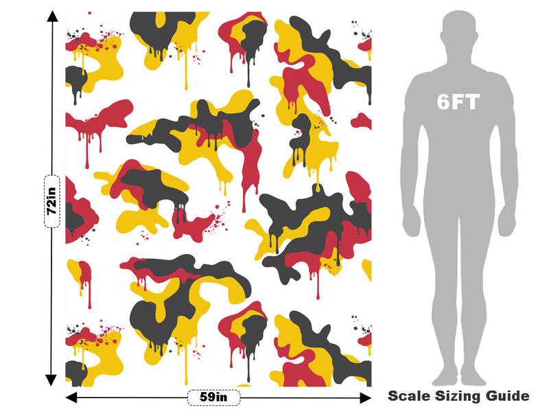 Red Graffiti Camouflage Vehicle Wrap Scale~Rwraps Series 914 Red Graffiti Camouflage Measurements~2