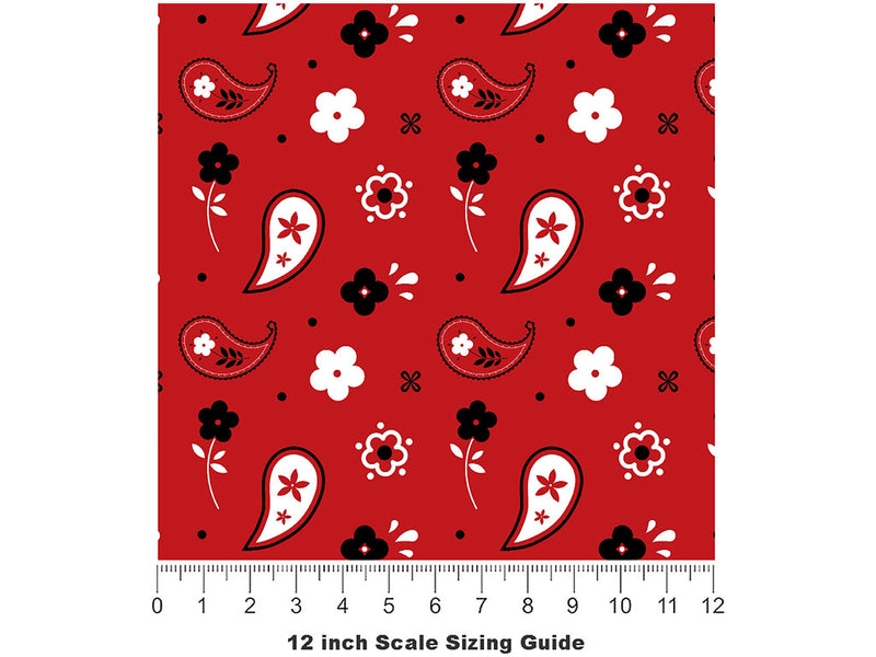 Red Kerchief Toy Room Vinyl Film Pattern Size 12 inch Scale~Rwraps Red Kerchief Toy Room Sizing Chart~2