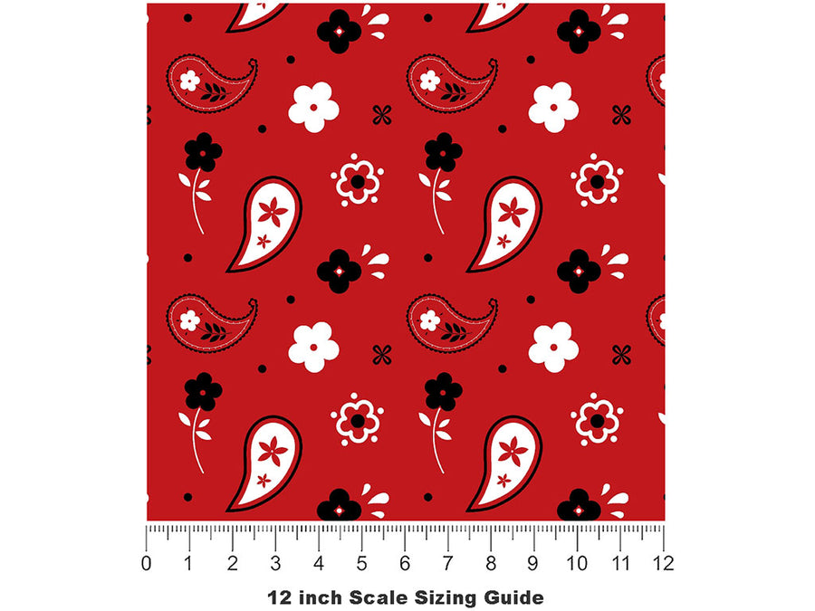 Red Kerchief Toy Room Vinyl Film Pattern Size 12 inch Scale~Rwraps Red Kerchief Toy Room Sizing Chart~2