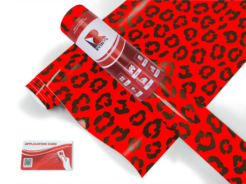 red leopard animal print Craft Vinyl Roll