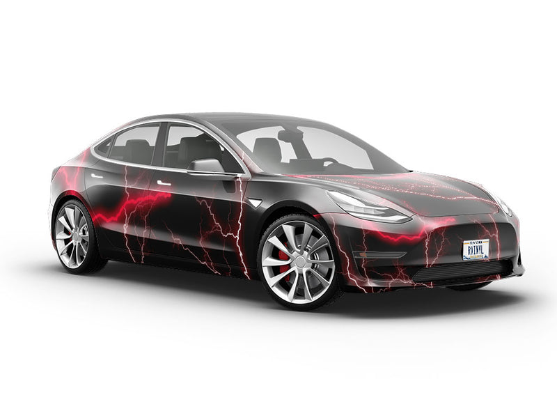 Red Lightning Vehicle Vinyl Wrap