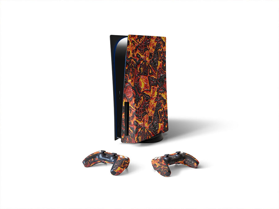 red liquid lava Sony PS5 DIY Skin