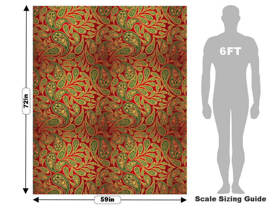 Red Ocean Paisley Vehicle Wrap Scale~Rwraps Series 914 Red Ocean Paisley Measurements~1