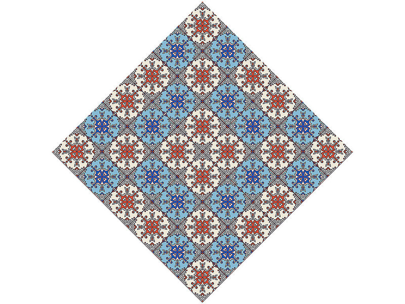 Red or Blue Tile Vinyl Wrap Pattern