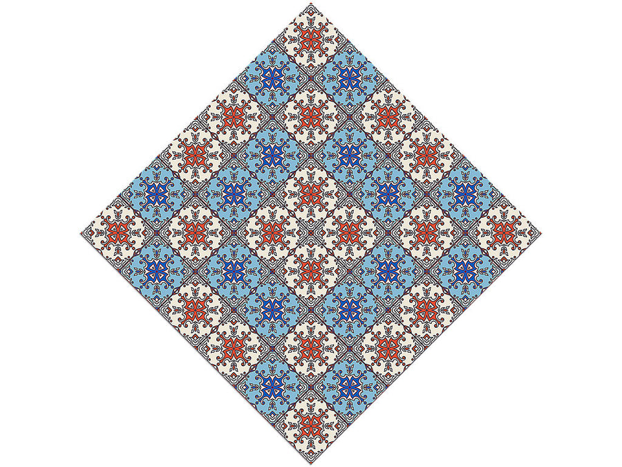 Red or Blue Tile Vinyl Wrap Pattern