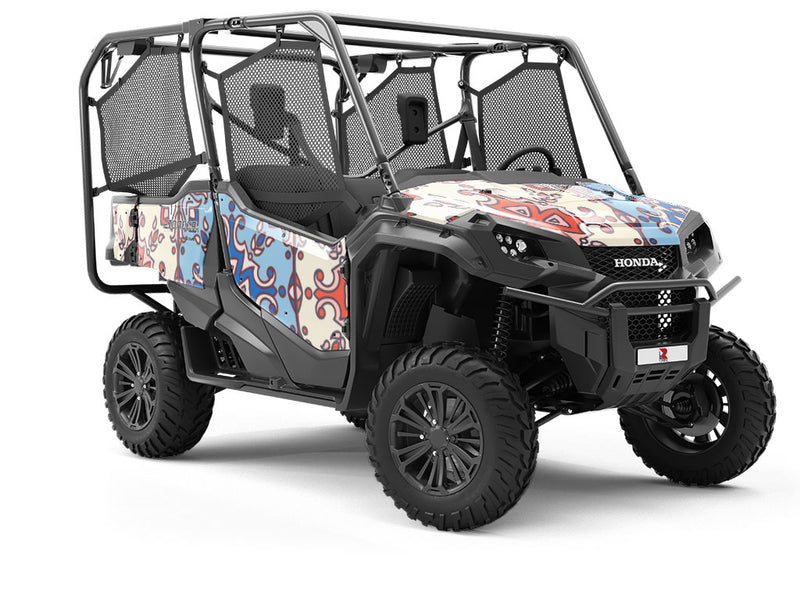 Red or Blue Tile Utility Vehicle Vinyl Wrap