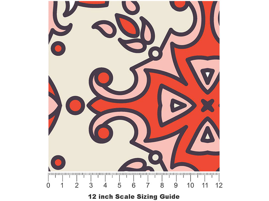 Red or Blue Tile Vinyl Film Pattern Size 12 inch Scale~Rwraps Red or Blue Tile Sizing Chart~3