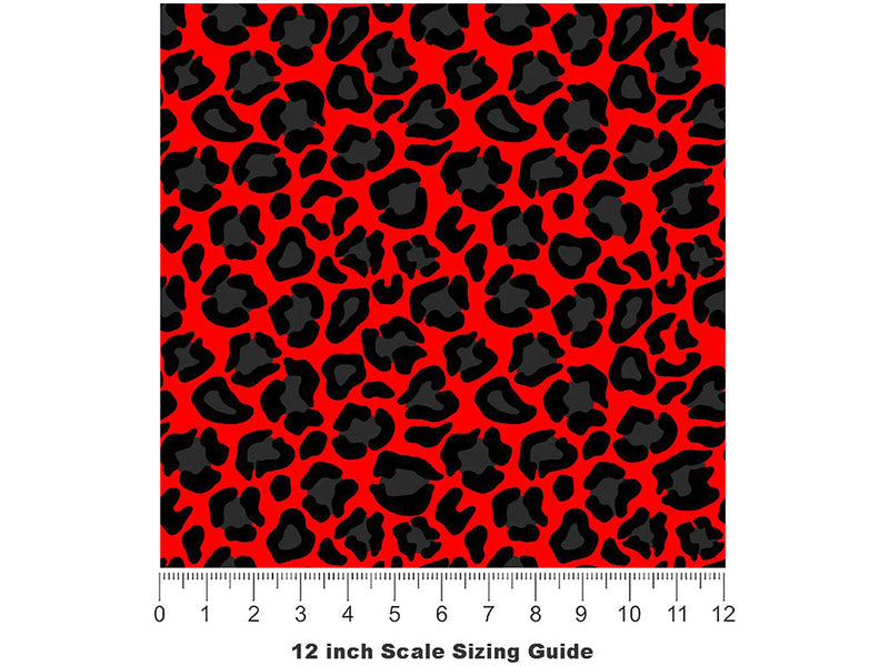 Red Panther Vinyl Film Pattern Size 12 inch Scale~Rwraps Red Panther Sizing Chart~3