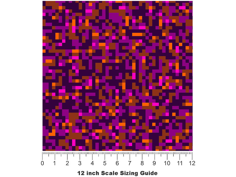 Red Red Wine Pixel Vinyl Film Pattern Size 12 inch Scale~Rwraps Red Red Wine Pixel Sizing Chart~2