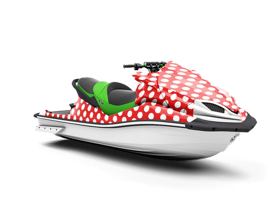 Red Scare Polka Dot Jet Ski Vinyl Customized Wrap