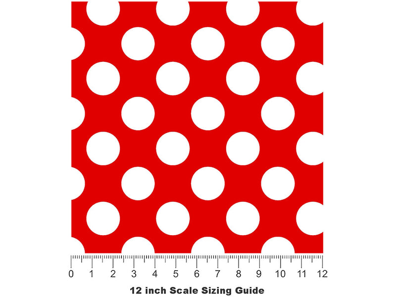 Red Scare Polka Dot Vinyl Film Pattern Size 12 inch Scale~Rwraps Red Scare Polka Dot Sizing Chart~2