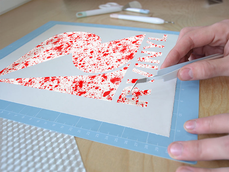 red smears paint splatter Easy Weed Craft Vinyl