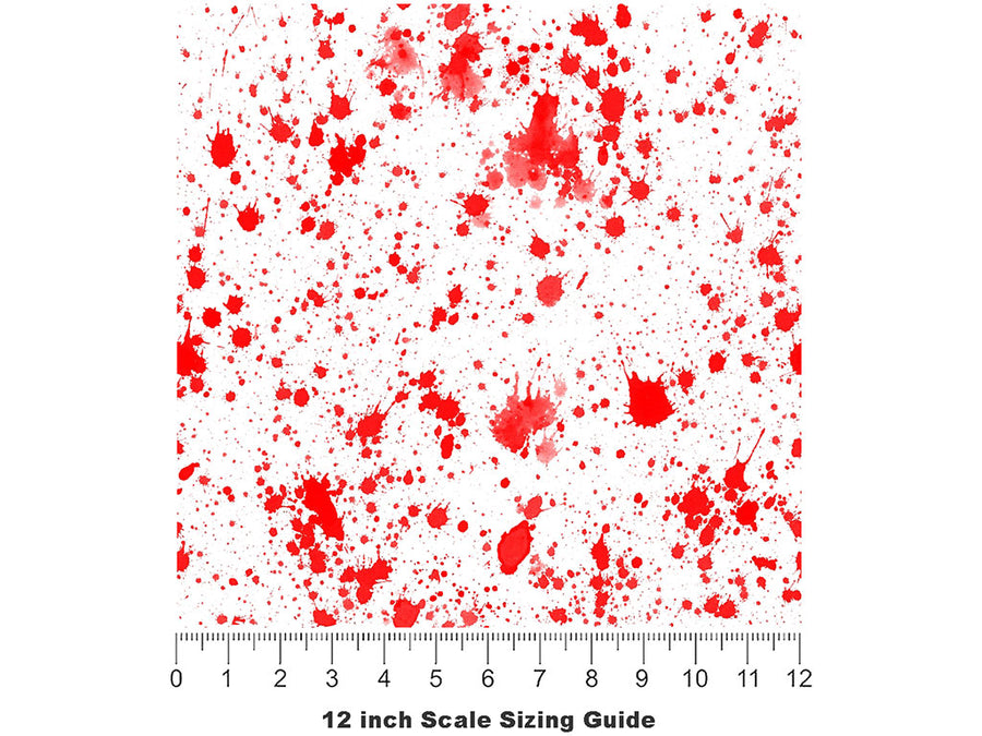 Red Smears Paint Splatter Vinyl Film Pattern Size 12 inch Scale~Rwraps Red Smears Paint Splatter Sizing Chart~2
