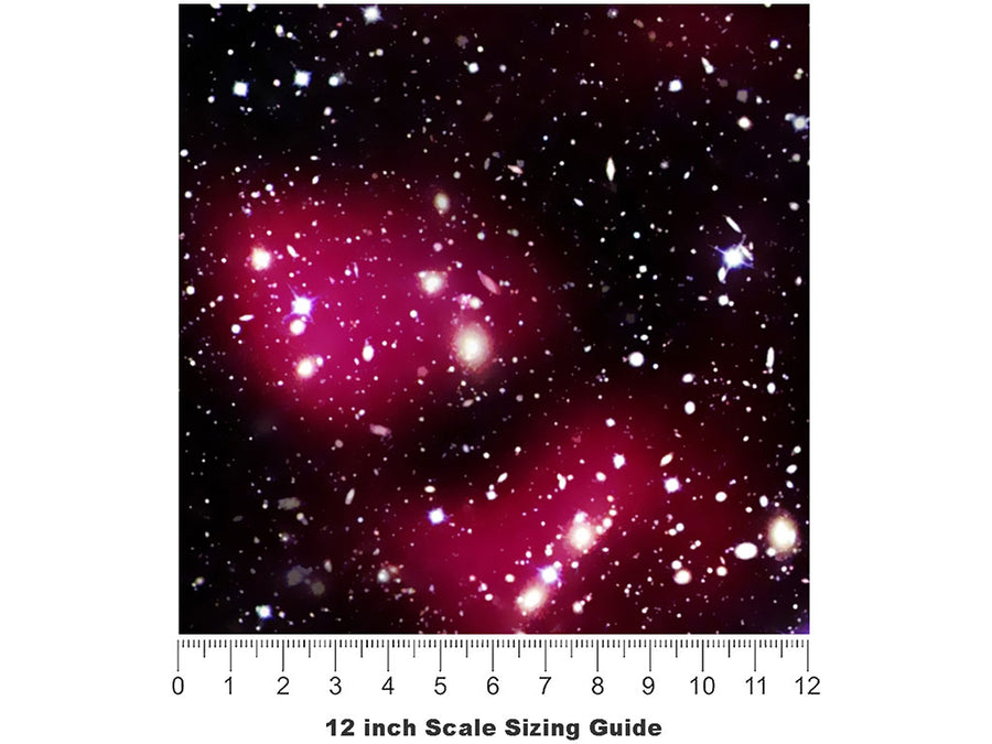Red Starfield Science Fiction Vinyl Film Pattern Size 12 inch Scale~Rwraps Red Starfield Science Fiction Sizing Chart~2
