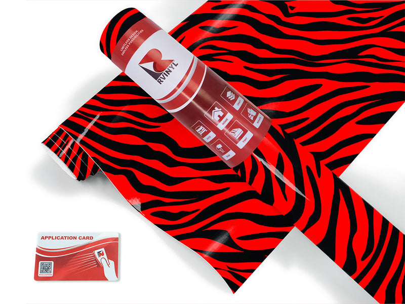red tiger animal print Craft Vinyl Roll