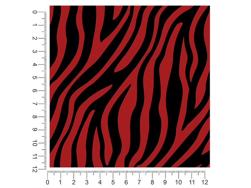 red zebra animal print 1ft x 1ft Craft Sheets