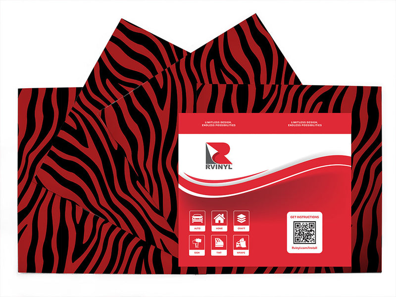 red zebra animal print Craft Vinyl Sheet Pack