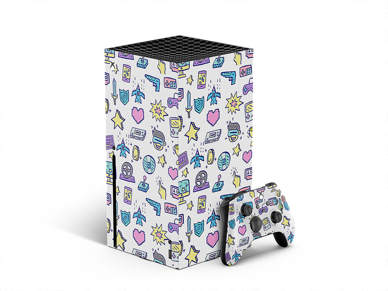 retro doodles gaming XBOX DIY Decal