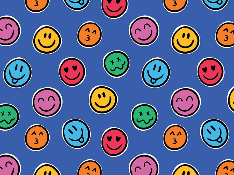 Retro Faces Emoji Vinyl Wrap Pattern~Rwraps Series 914 Digitally Printed Vinyl Wrap~0