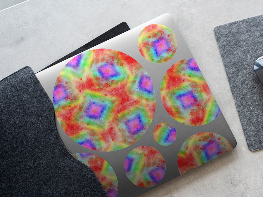 retro flashback tie dye DIY Laptop Stickers