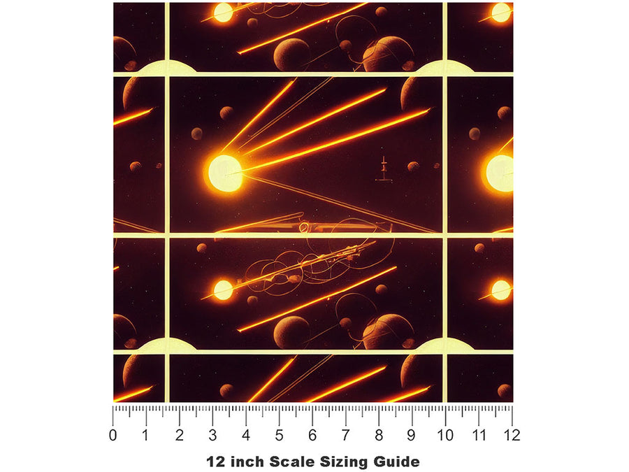 Retro Universe Science Fiction Vinyl Film Pattern Size 12 inch Scale~Rwraps Retro Universe Science Fiction Sizing Chart~2