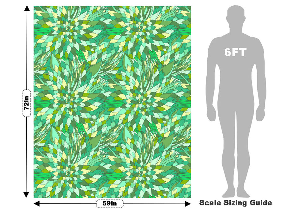 Reverend Green Floral Vehicle Wrap Scale~Rwraps Series 914 Reverend Green Floral Measurements~1