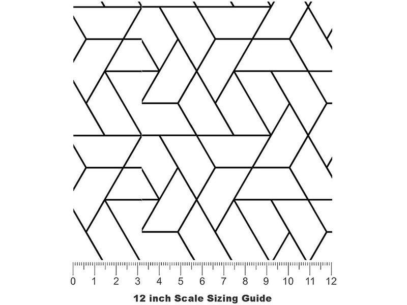 Rhomboid Triangles Tile Vinyl Film Pattern Size 12 inch Scale~Rwraps Rhomboid Triangles Tile Sizing Chart~3