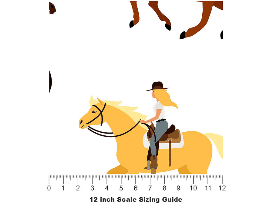 Ride Em Cowboy Vinyl Film Pattern Size 12 inch Scale~Rwraps Ride Em Cowboy Sizing Chart~2