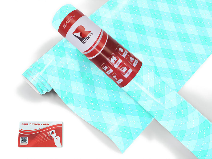 rigid aqua argyle Craft Vinyl Roll