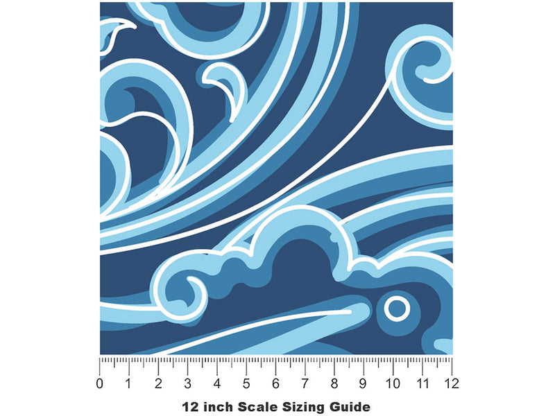 Rip Current Water Vinyl Film Pattern Size 12 inch Scale~Rwraps Rip Current Water Sizing Chart~2