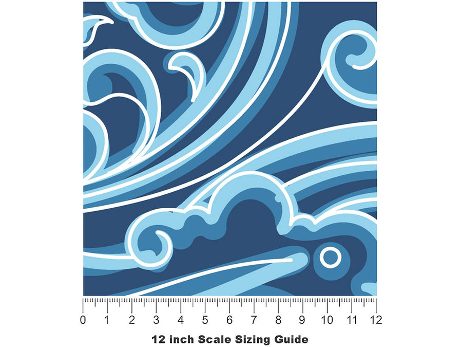 Rip Current Water Vinyl Film Pattern Size 12 inch Scale~Rwraps Rip Current Water Sizing Chart~2