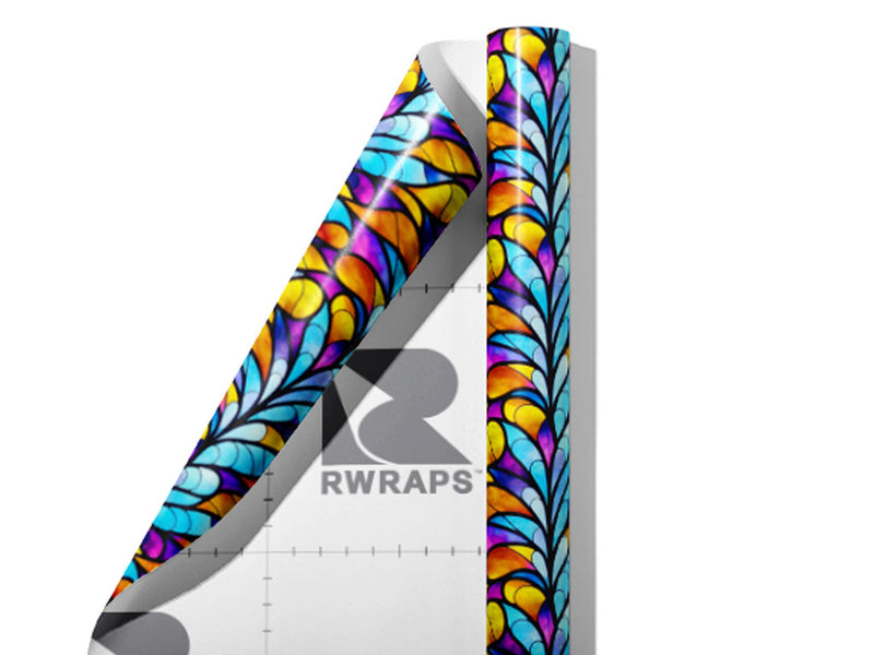Rising Stalks Stained Glass Wrap Film Sheets~Rwraps Series 914 Rising Stalks Stained Glass Scrolled Sheet~3