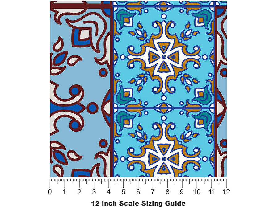 River Flow Tile Vinyl Film Pattern Size 12 inch Scale~Rwraps River Flow Tile Sizing Chart~3