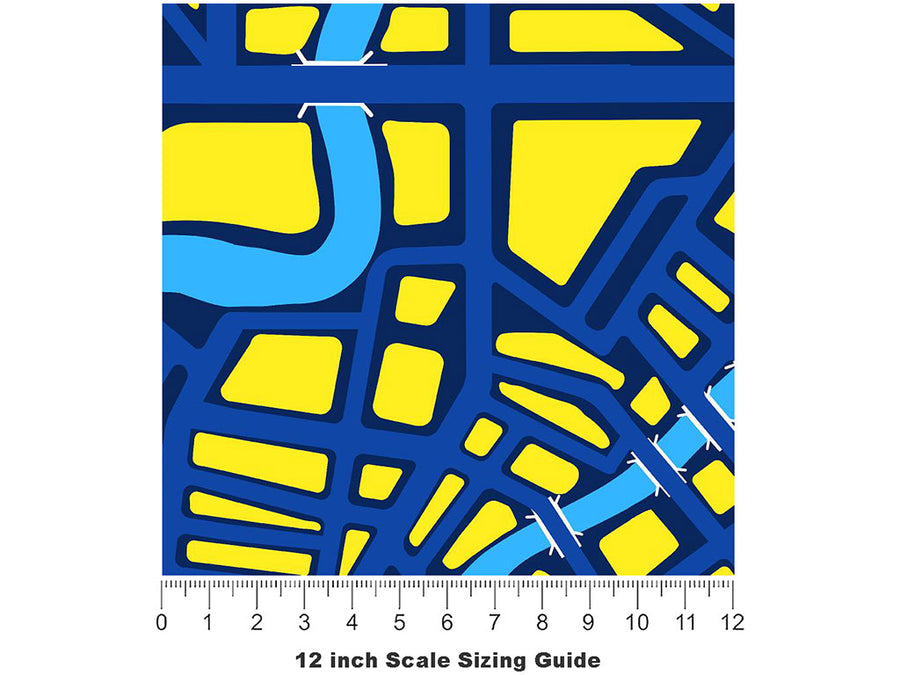Riverside Roads Cityscape Vinyl Film Pattern Size 12 inch Scale~Rwraps Riverside Roads Cityscape Sizing Chart~3