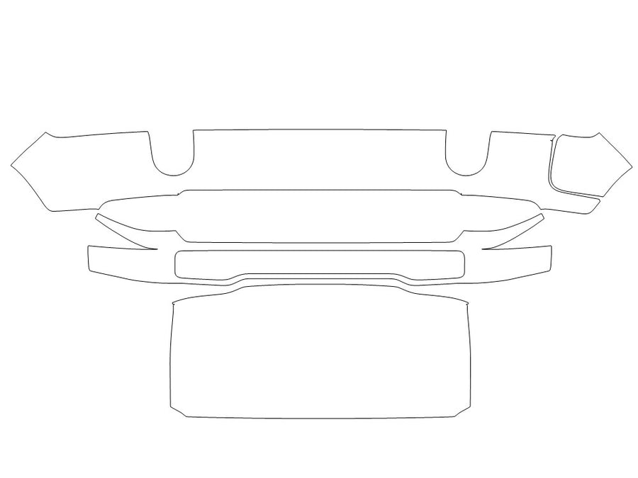 r1s Avery Dennison Clear Bra Bumper Precut PPF Diagram