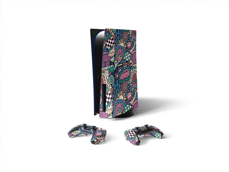road trip mosaic Sony PS5 DIY Skin